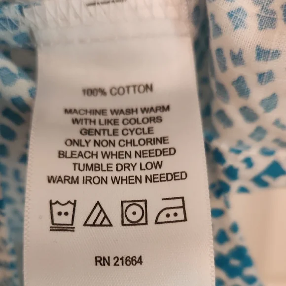 Foxcroft Turquoise and White Tunic Top - Picture 3 of 10